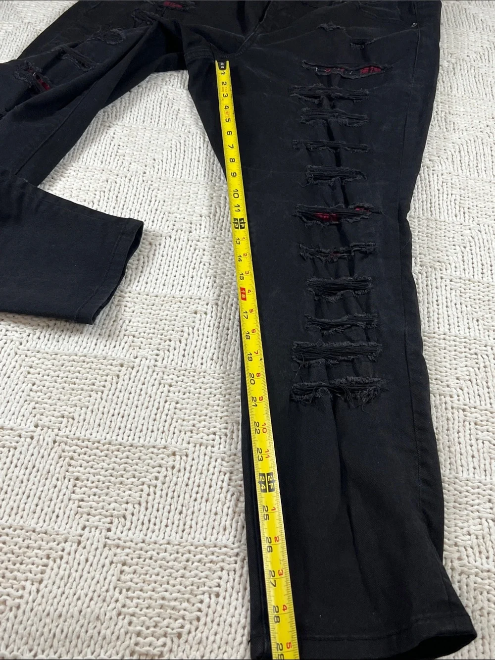 torrid Black Skinny Jeans with Red Underlay